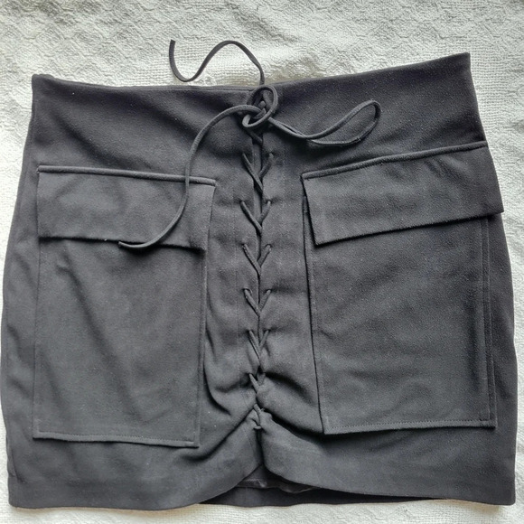 Brunette  The Label Faux Suede Stevie Skirt- Black - Picture 3 of 10